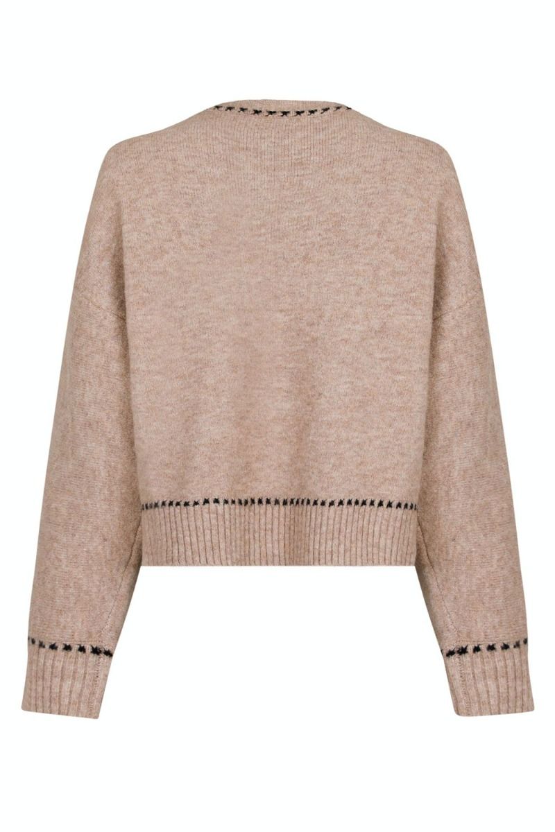 Neo Noir - Strik - Detri Knit Blouse - Beige Melange