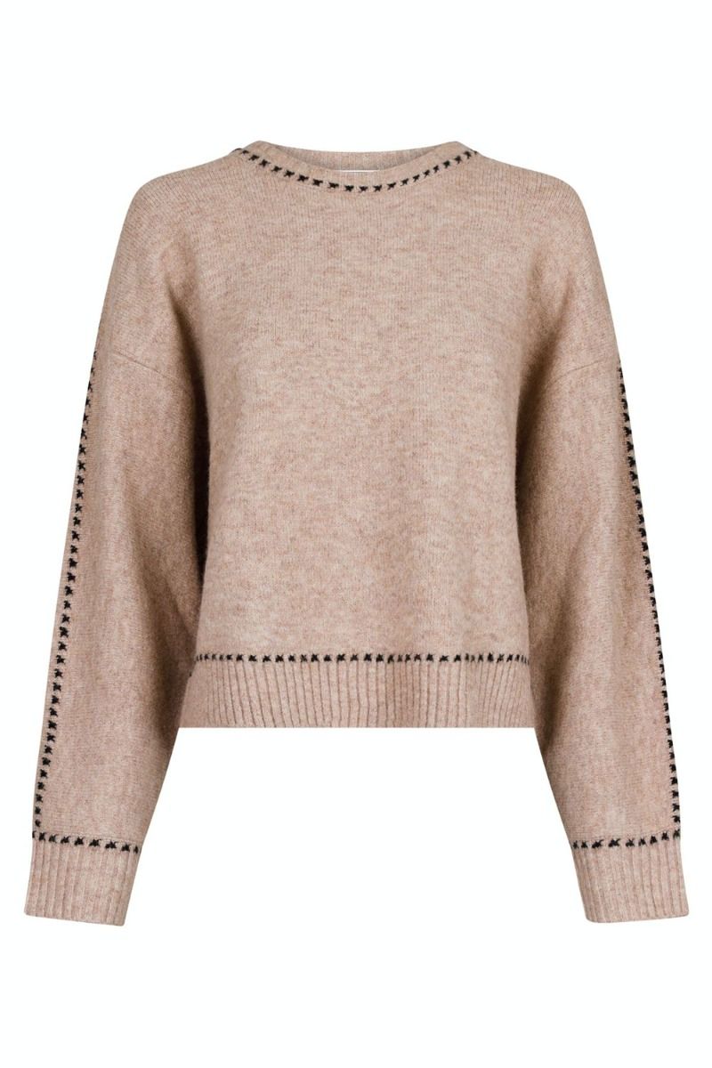 Neo Noir - Strik - Detri Knit Blouse - Beige Melange