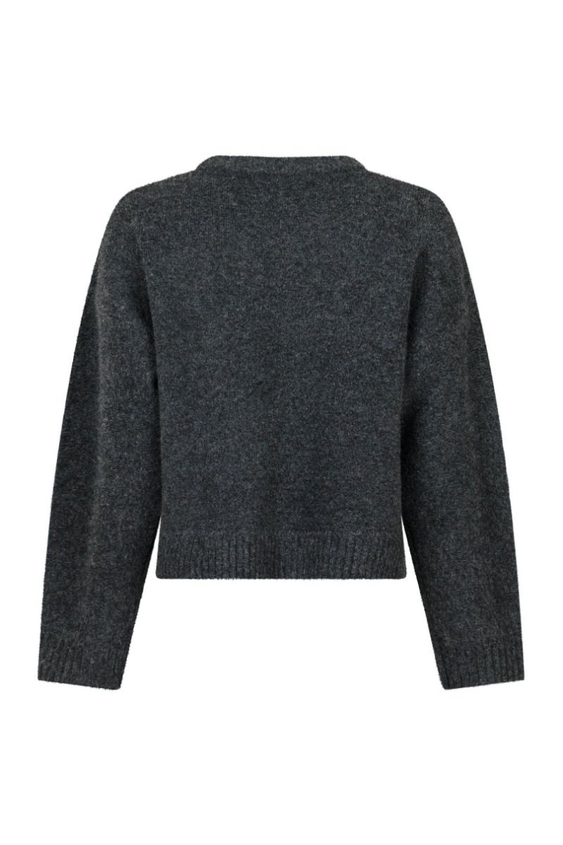 Neo Noir - Strik - Detri Solid Knit Blouse - Antracit