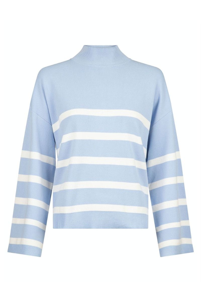 Neo Noir - Strik - Ena Stripe Knit Blouse - Light Blue