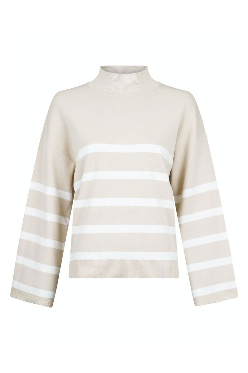 Neo Noir - Strik - Ena Stripe Knit Blouse - Sand