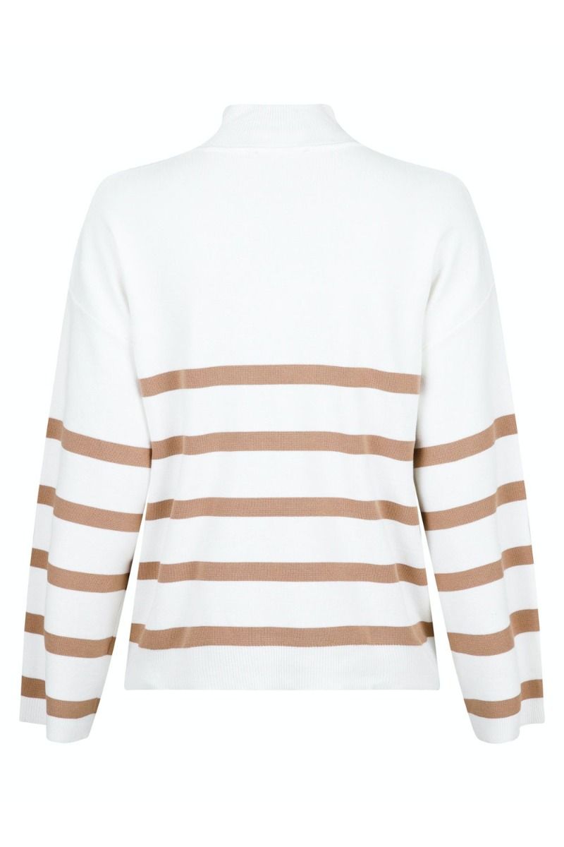 Neo Noir - Strik - Ena Stripe Knit Blouse - White