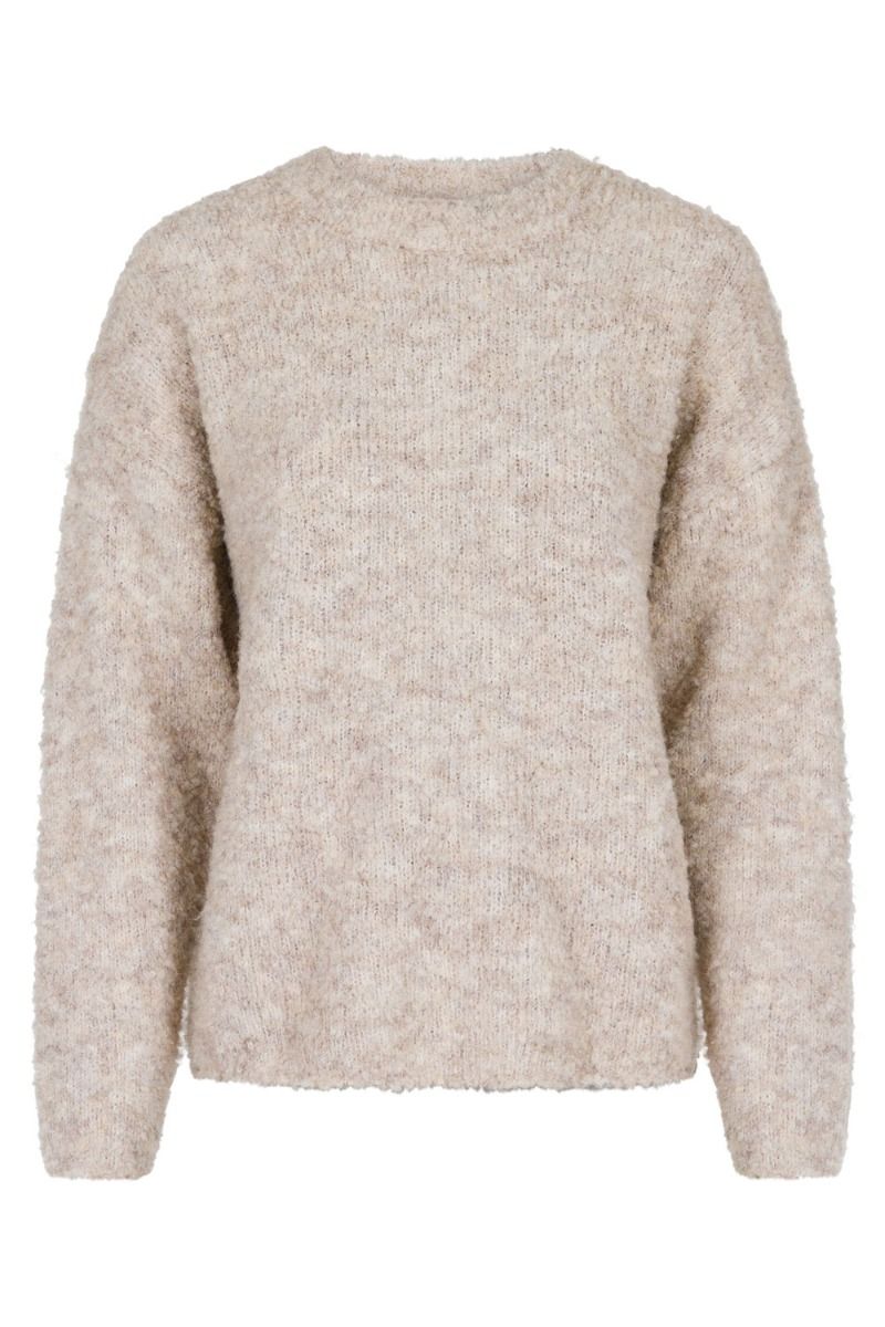Neo Noir - Strik - Glenda Boucle Knit Blouse - Sand Melange