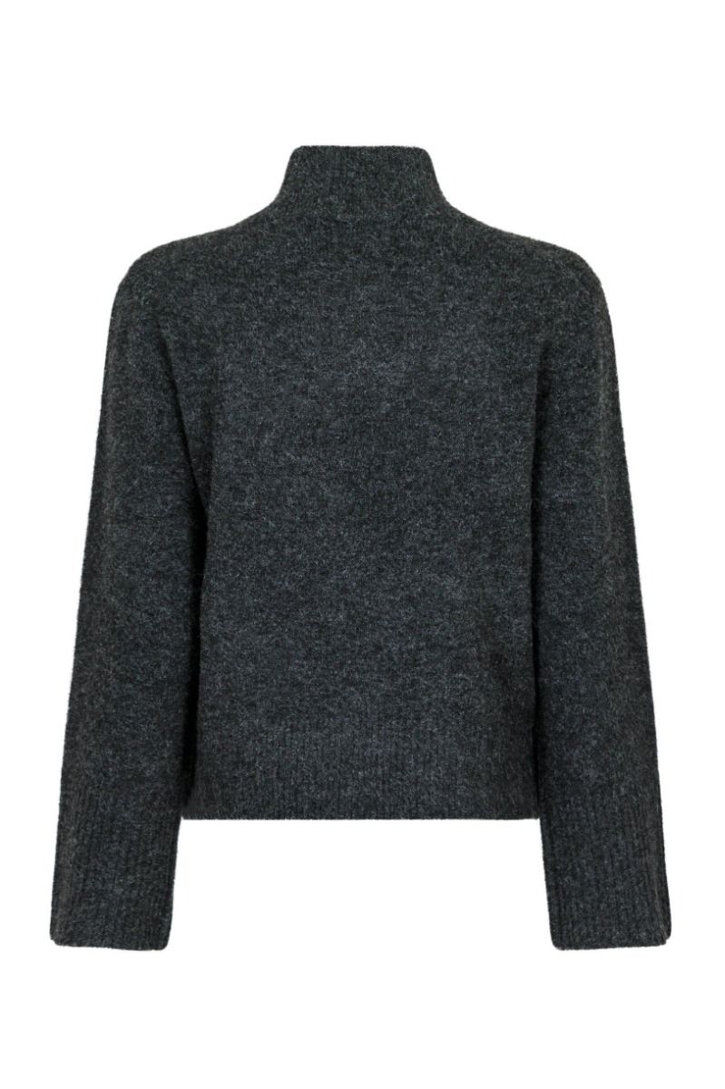 Neo Noir - Strik - Kiara Knit Blouse - Antracit