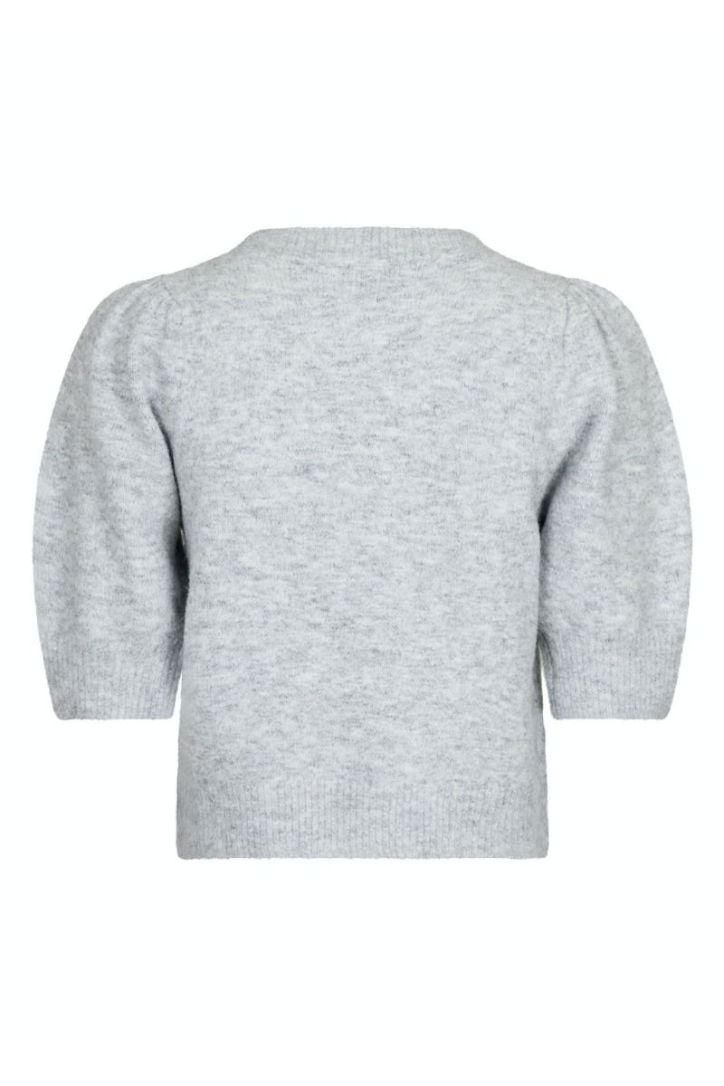 Neo Noir - Strik - Maia Pearl Knit Tee - Light Grey Melange