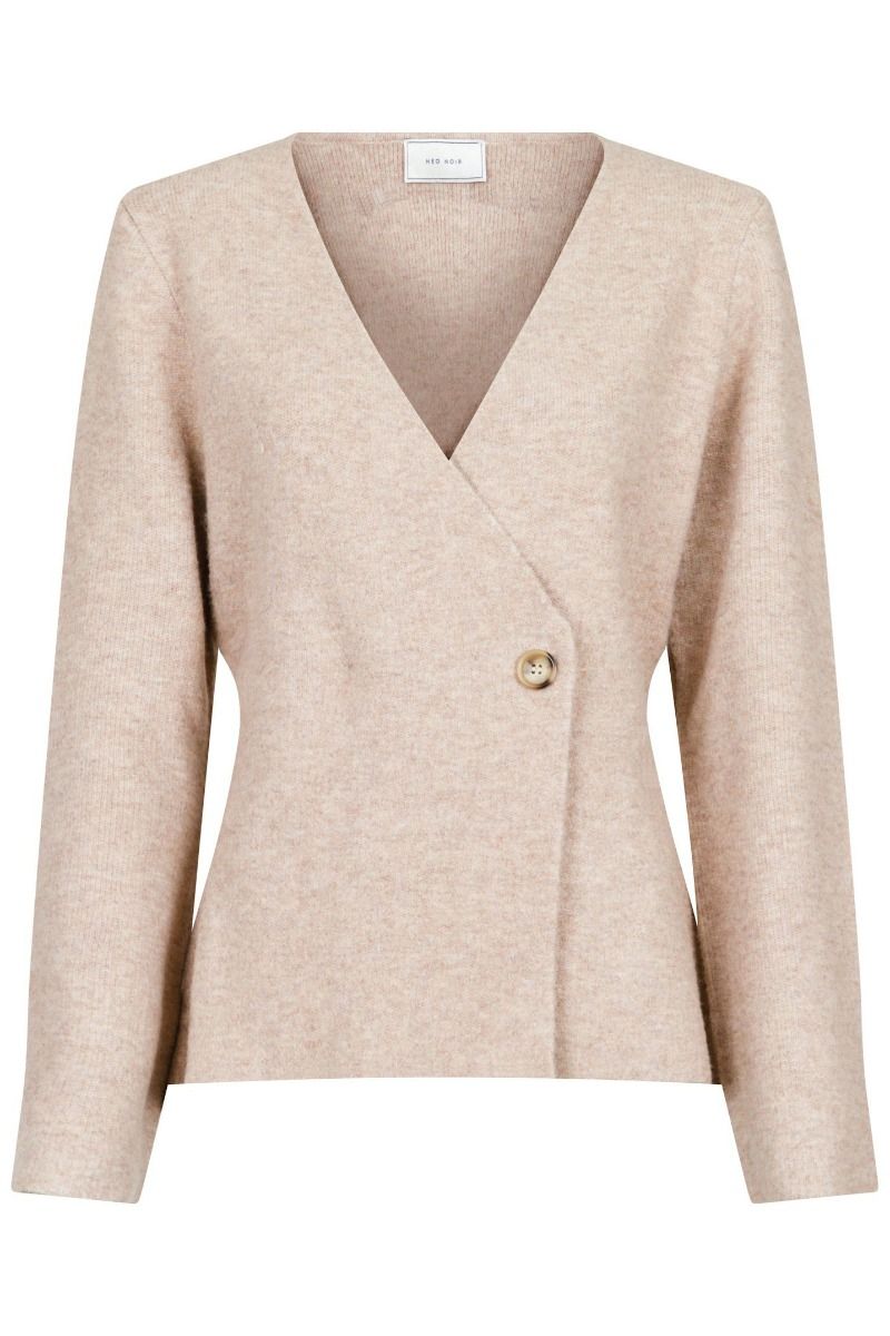 Neo Noir - Cardigan - Marie Louise Knit Cardigan - Sand Melange