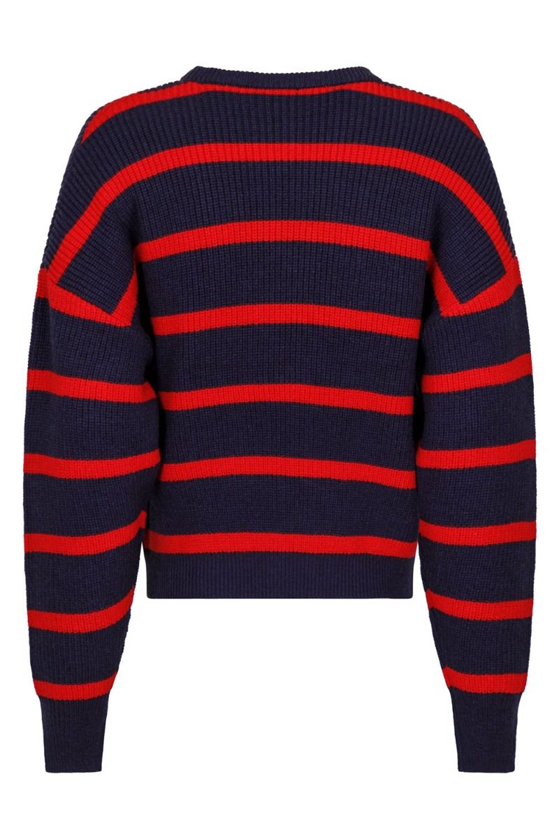 Neo Noir - Strik - Natalie Stripe Knit Blouse - Navy