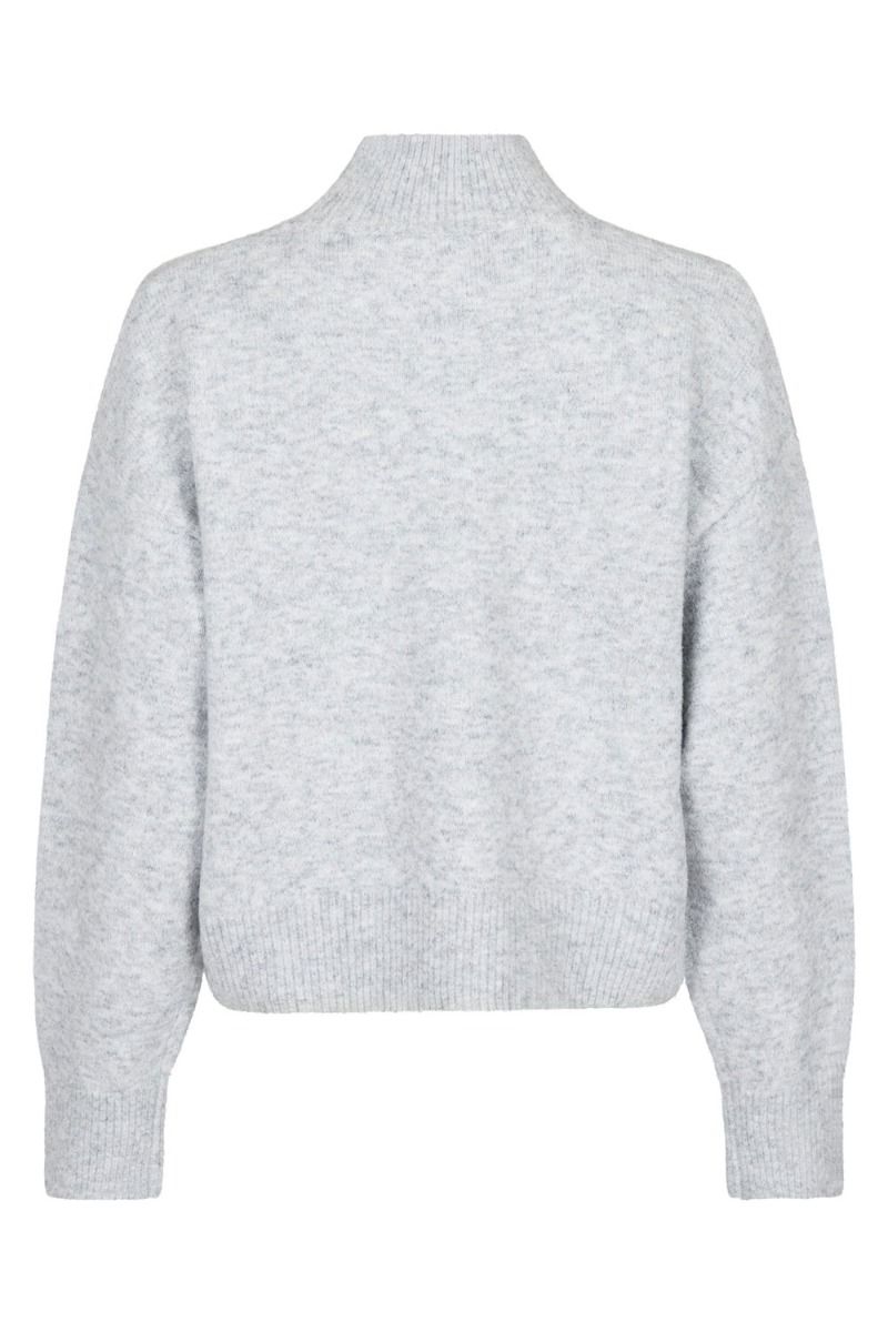 Neo Noir - Strik - Paulina Knit Blouse - Light Grey Melange