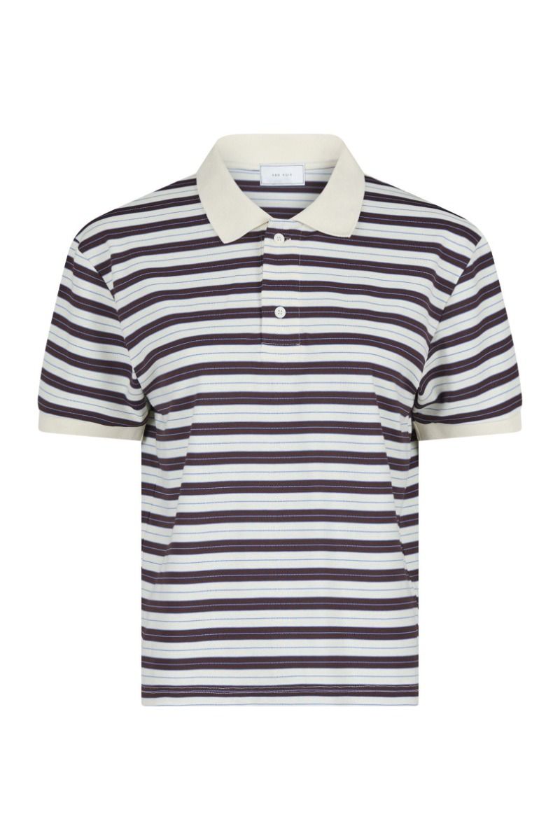 Neo Noir - T-shirt - Beta Stripe Polo Tee - Brown