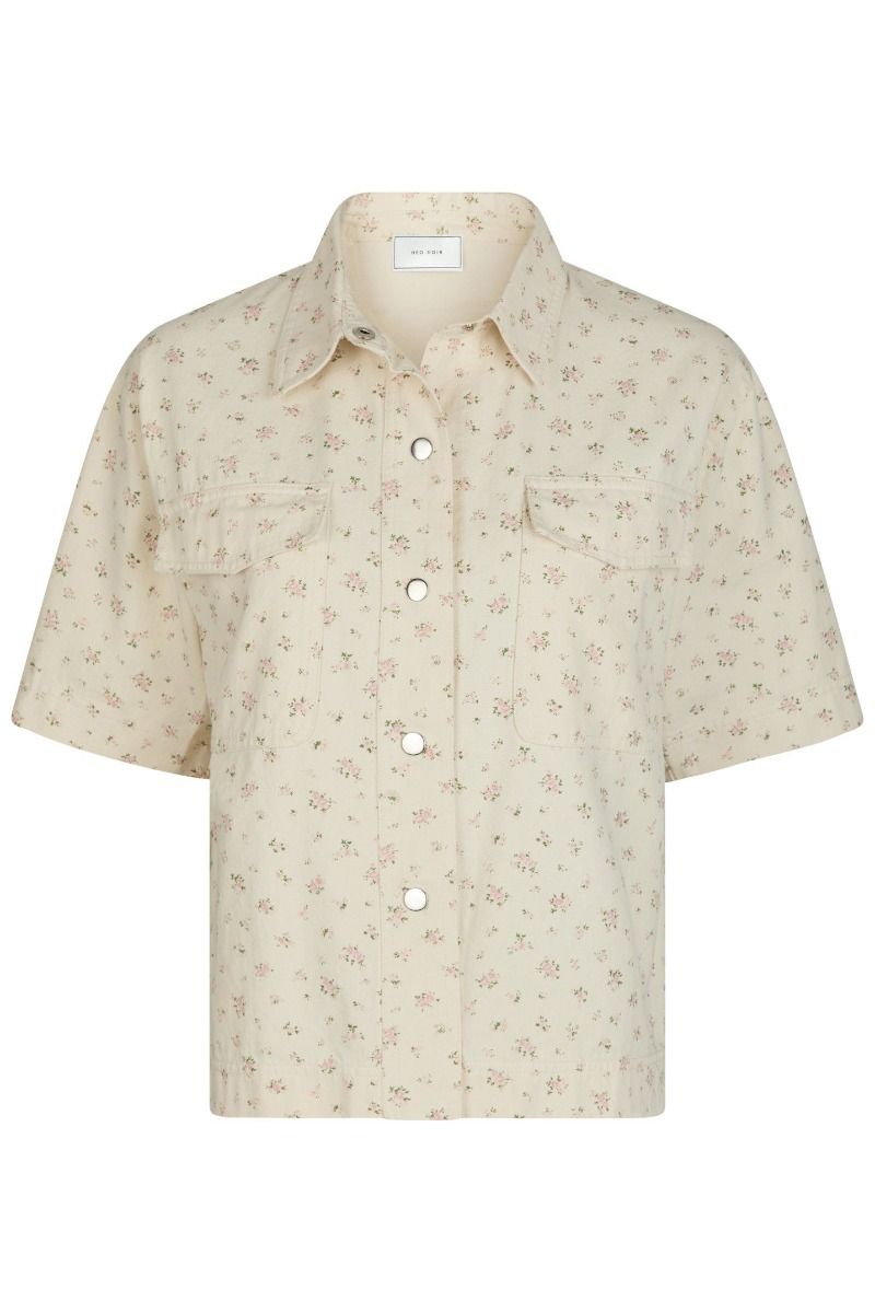Neo Noir - Skjorte - Tiki Floral Denim Shirt - Off White