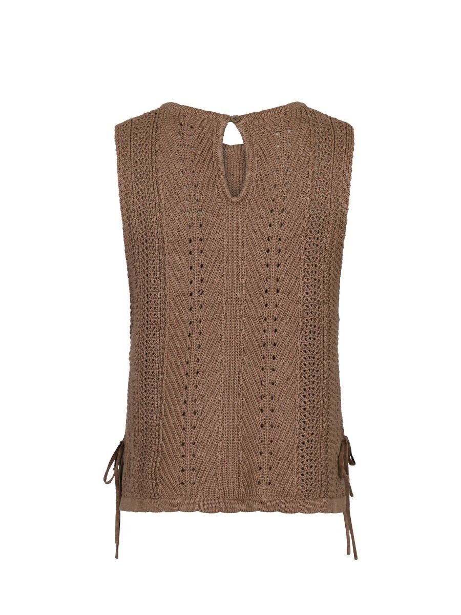 Neo Noir - Top - Aritza Crochet Knit Top - Dusty Brown