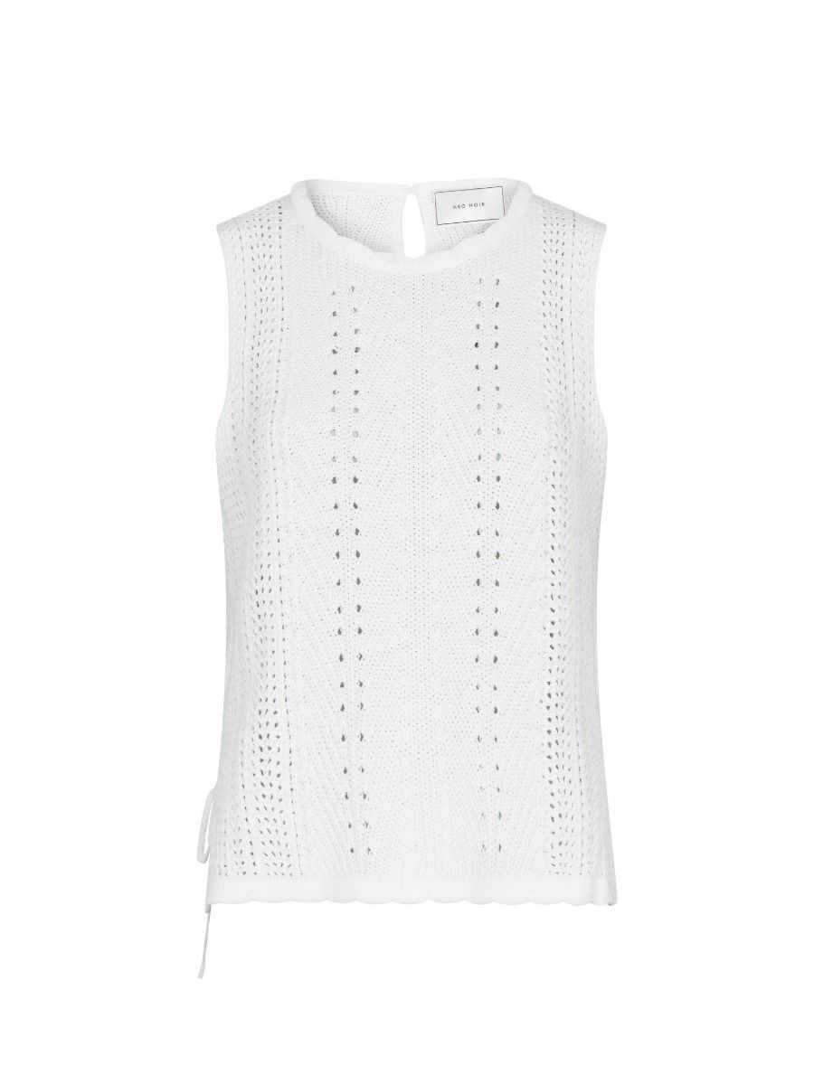 Neo Noir - Top - Aritza Crochet Knit Top - White
