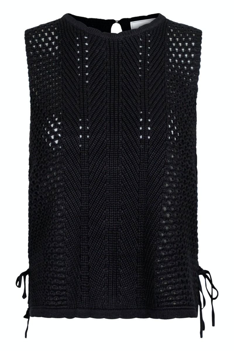 Neo Noir - Top - Aza Crochet Knit Top - Black