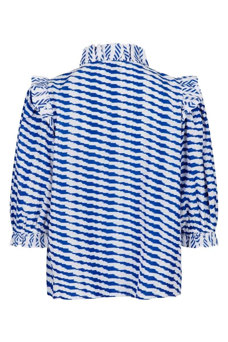 Neo Noir - Top - Chacha Graphic Blouse - Blue