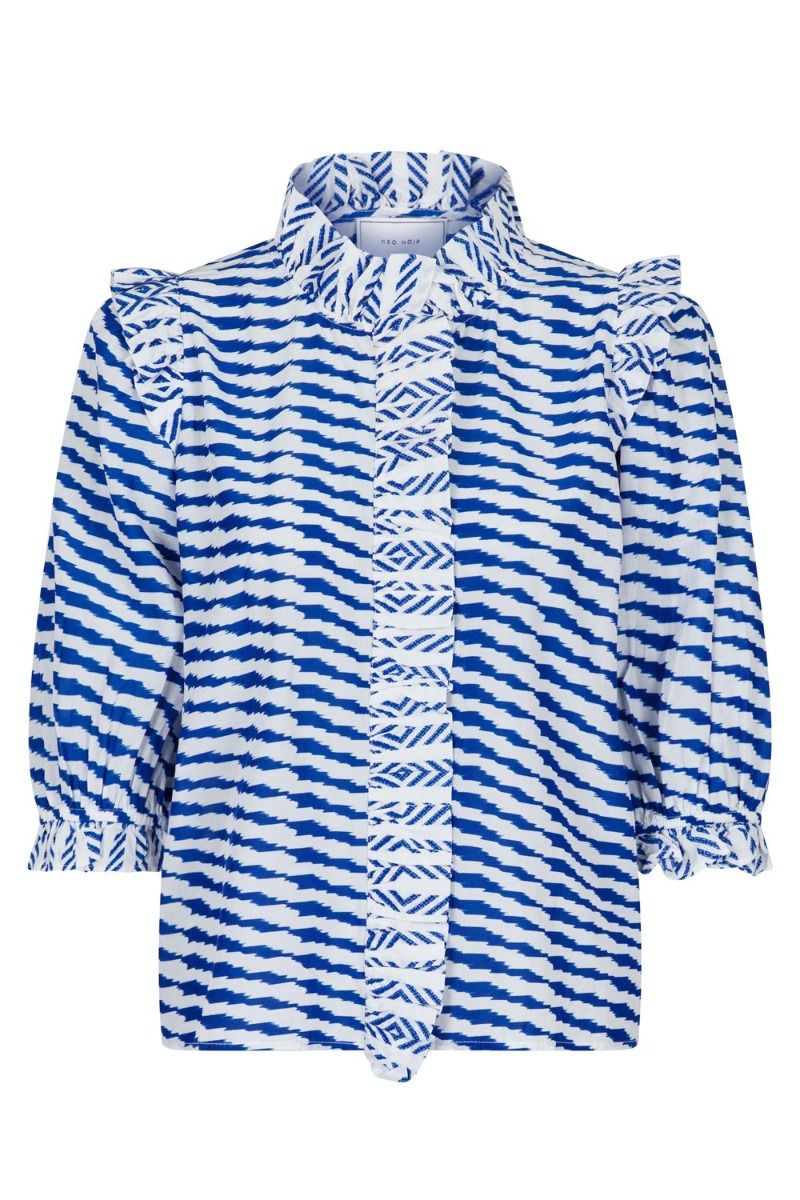 Neo Noir - Top - Chacha Graphic Blouse - Blue