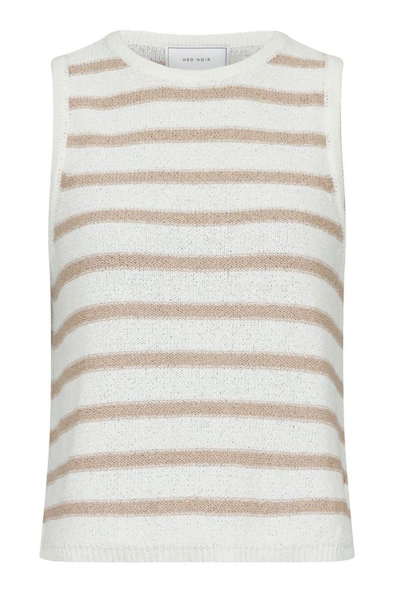 Neo Noir - Top - Chira Boucle Knit Stripe Top - Sand