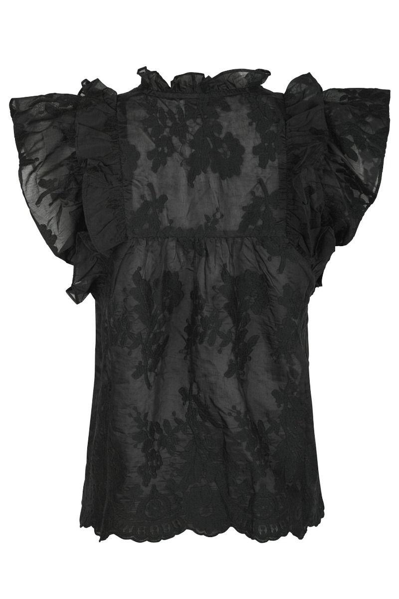Neo Noir - Bluse - Jayla Big Embroidery Top - Black