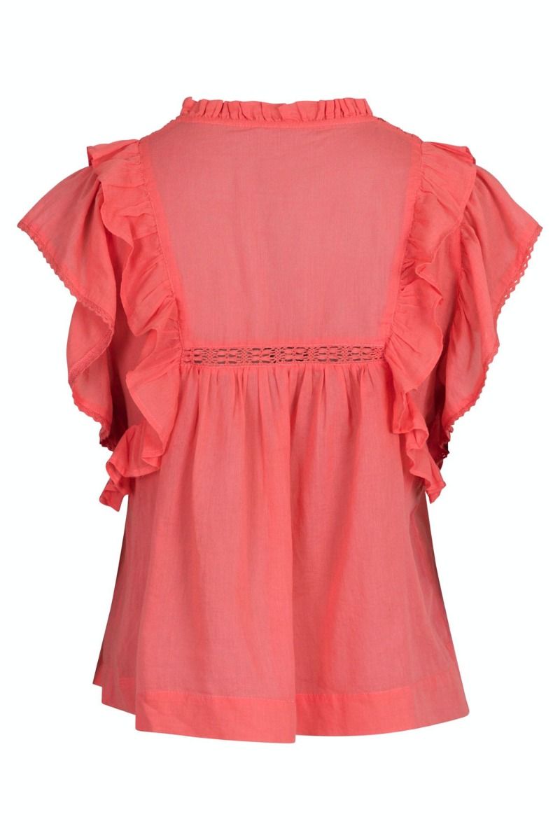 Neo Noir - Top - Jayla S Voile Top - Coral