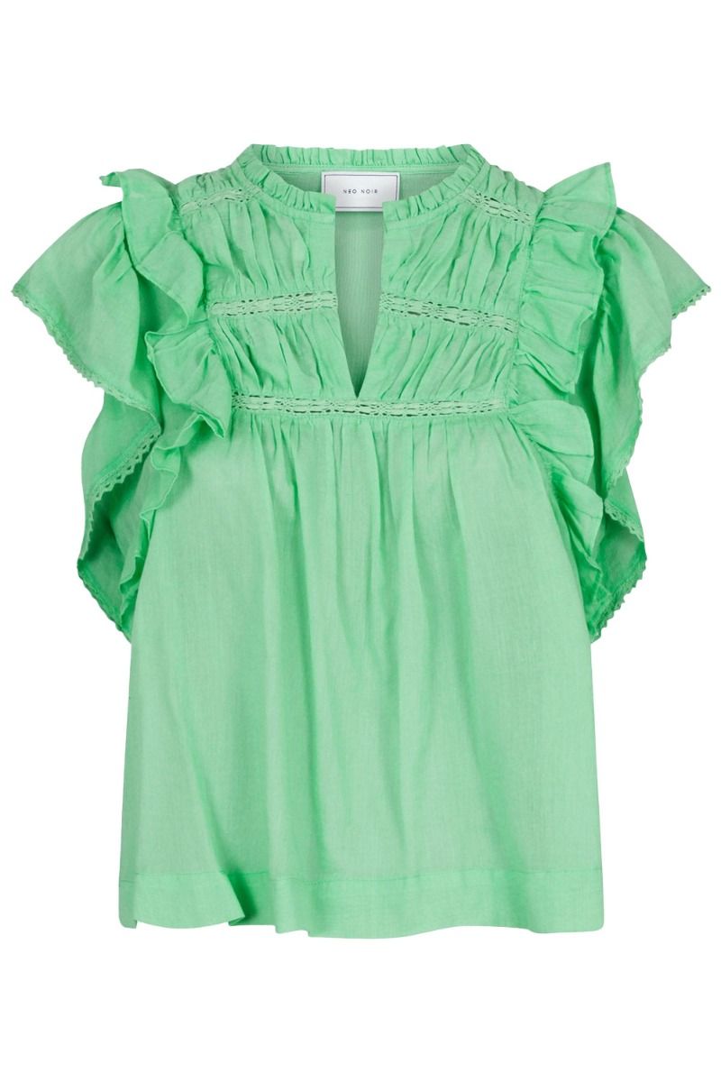 Neo Noir - Top - Jayla S Voile Top - Apple Green