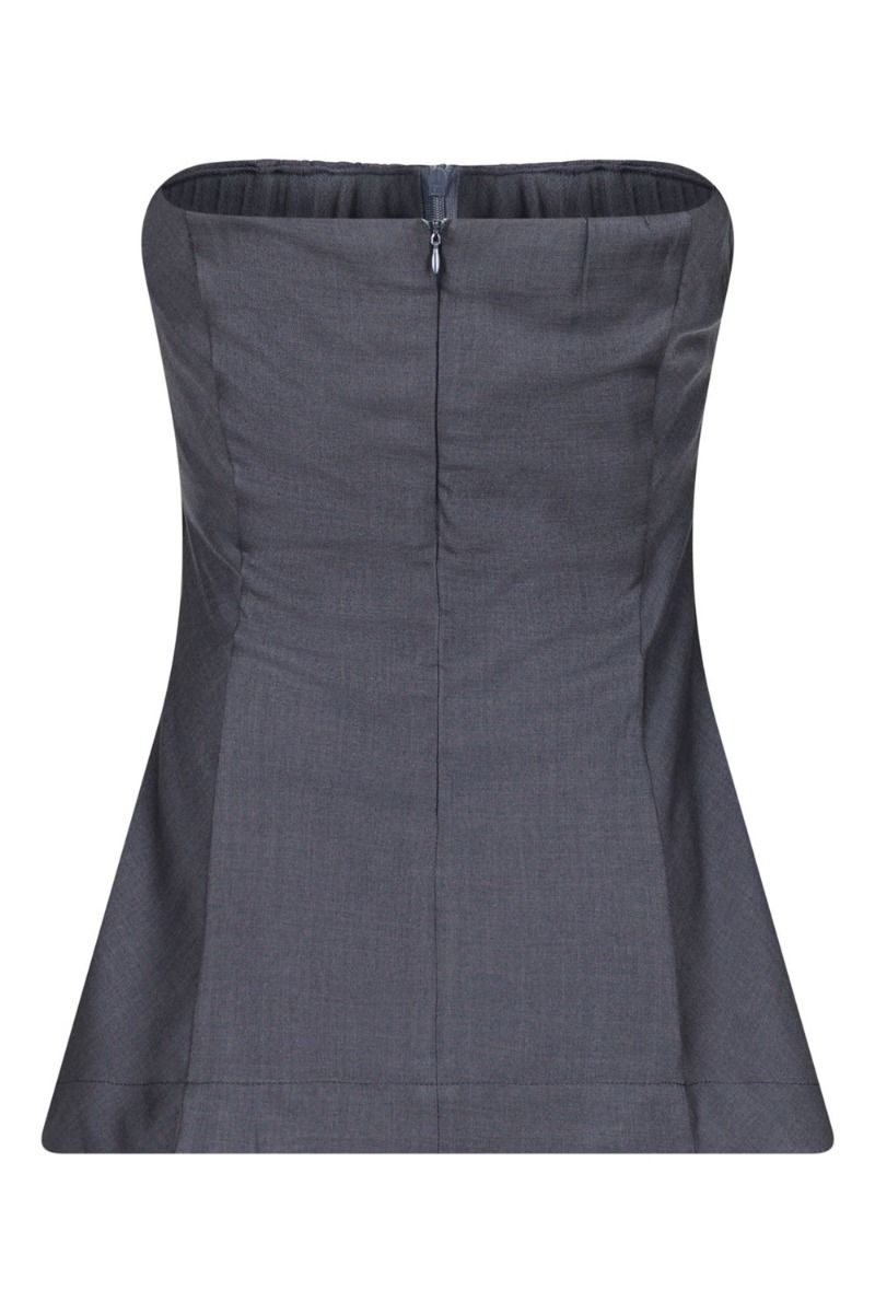 Neo Noir - Top - Leafie Melange Top - Dark Grey
