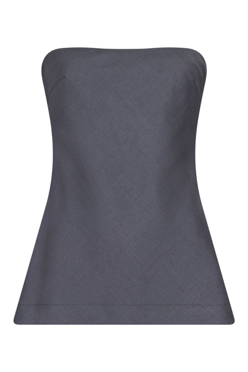 Neo Noir - Top - Leafie Melange Top - Dark Grey