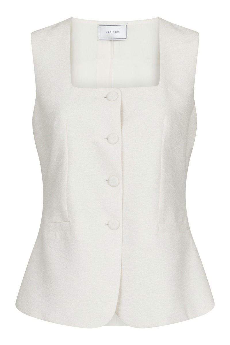 Neo Noir - Top - Lily Boucle Waistcoat - Creme 