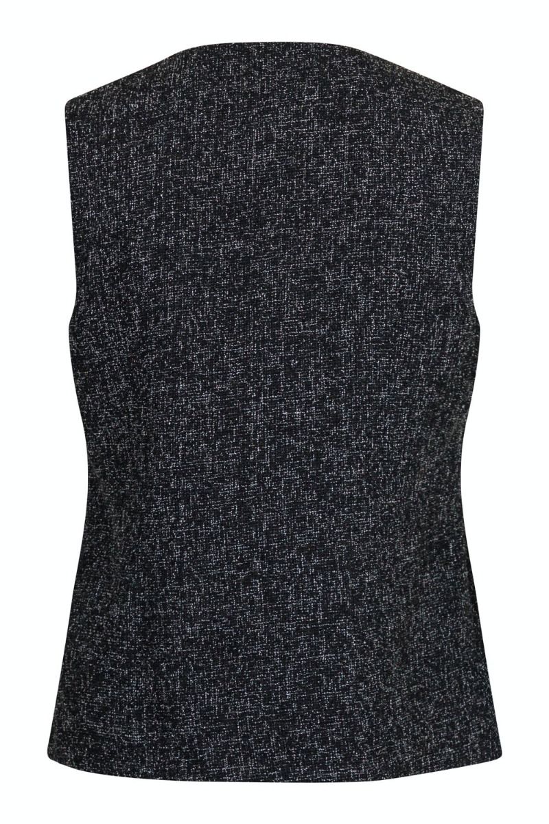 Neo Noir - Top - Lily Salt n Peppar Waistcoat - Black