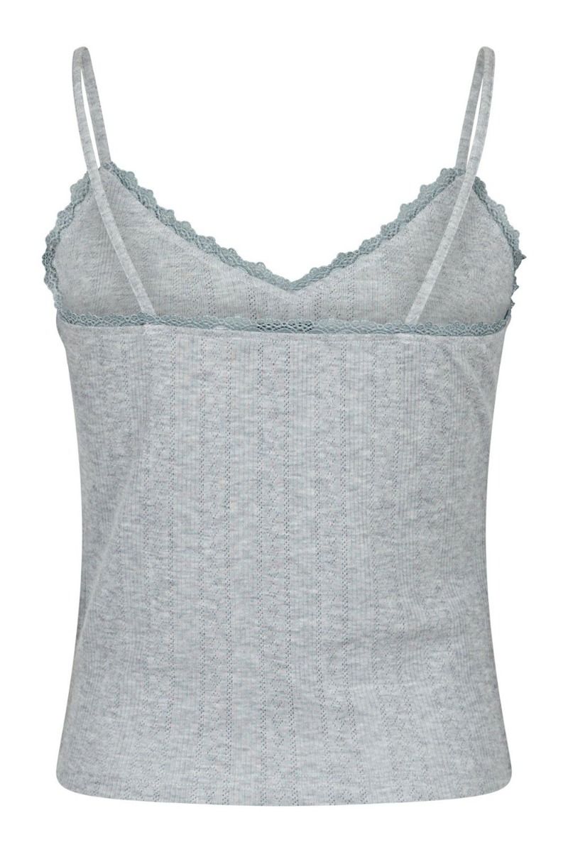 Neo Noir - Top - Lindsay Pointelle Top - Light grey