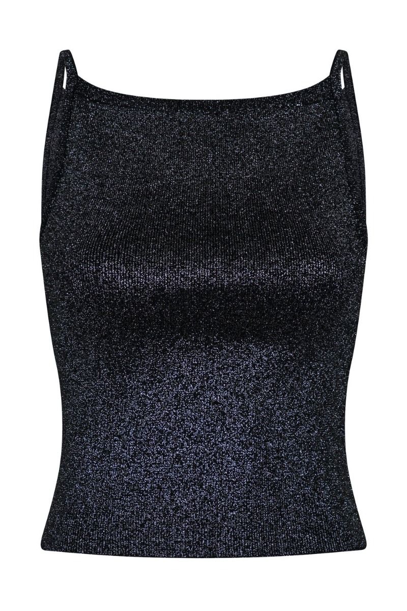 Neo Noir - Top - Marta Glitter Knit Top - Black