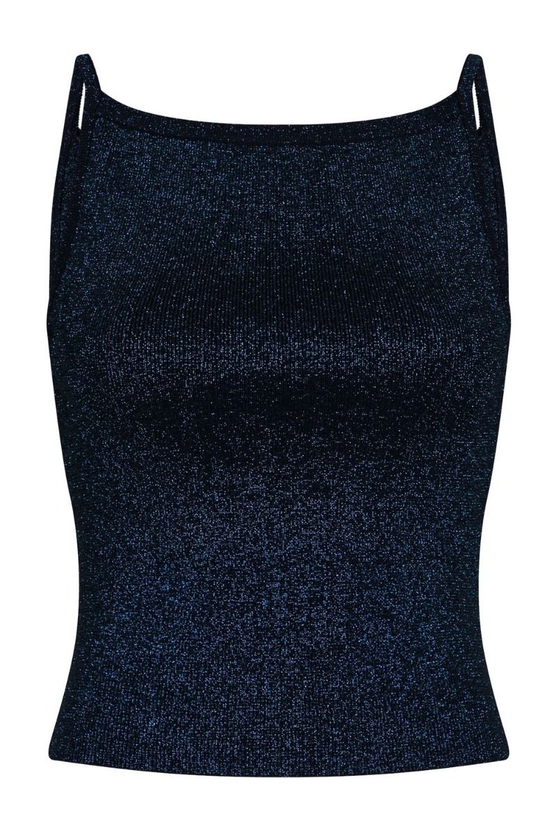 Neo Noir - Top - Marta Glitter Knit Top - Navy