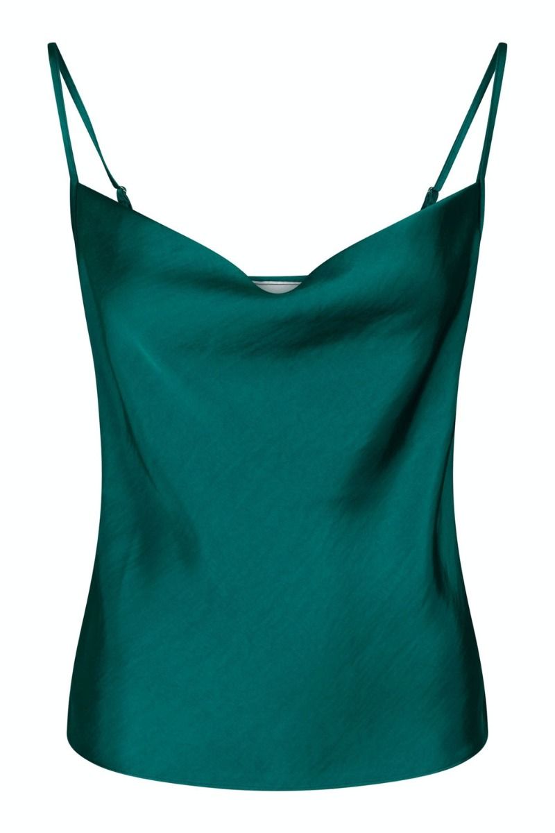 Neo Noir - Top - Ratna Heavy Sateen Top - Dark green