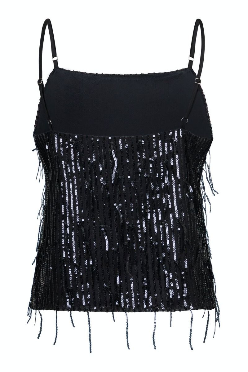 Neo Noir - Top - Reganna Sequins Top - Black