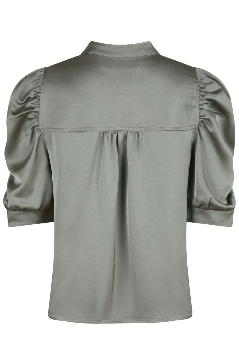 Neo Noir - Bluse - Roella Heavy Sateen Blouse - Smoke Green