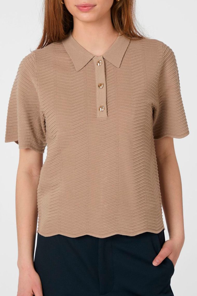 Neo Noir - T-shirt - Soko Wave Knit Tee - Dark Sand