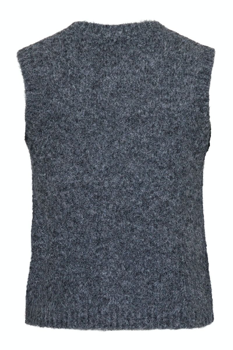 Neo Noir - Vest - Franko Soft Knit Waistcoat - Antracit
