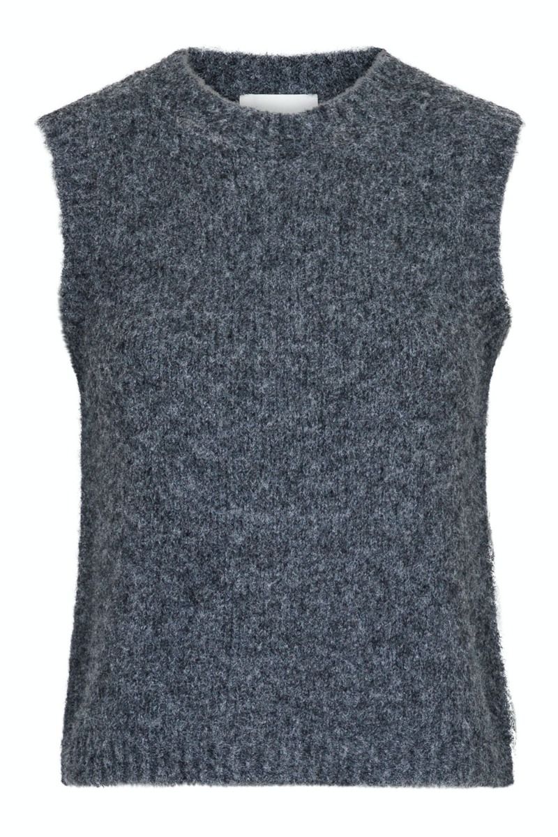 Neo Noir - Vest - Franko Soft Knit Waistcoat - Antracit
