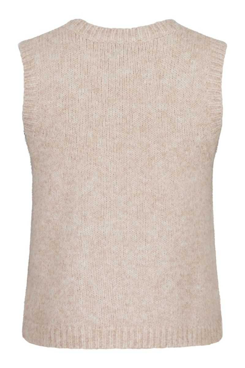 Neo Noir - Vest - Franko Soft Knit Waistcoat - Sand
