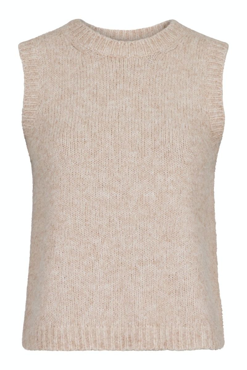 Neo Noir - Vest - Franko Soft Knit Waistcoat - Sand