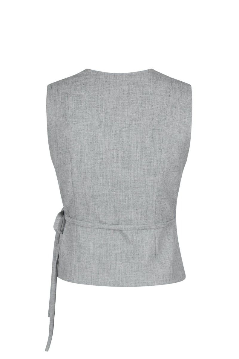 Neo Noir - Top - Samara Wrap Waistcoat  - Grey melange