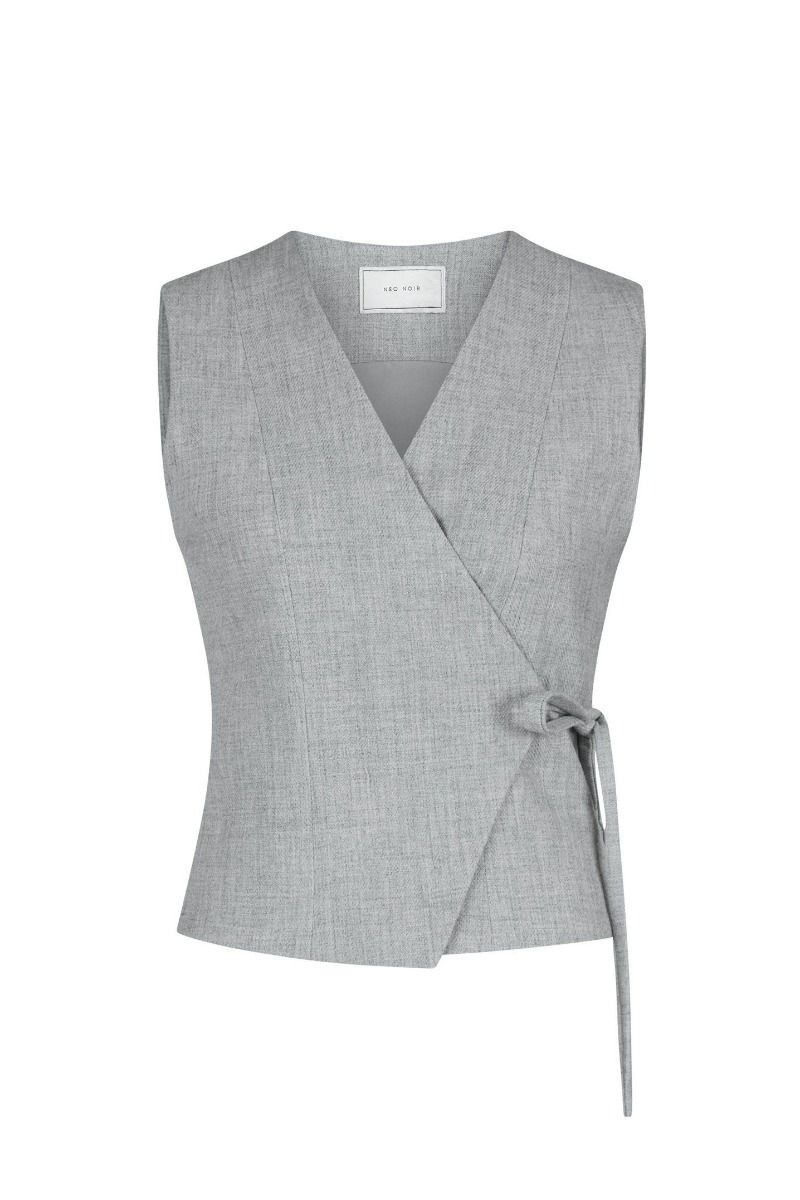 Neo Noir - Top - Samara Wrap Waistcoat  - Grey melange