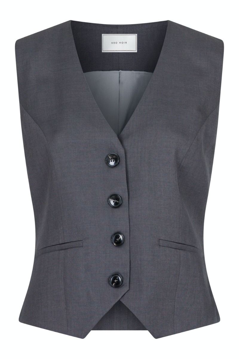 Neo Noir - Vest - Vendetta Melange Vest - Dark Grey