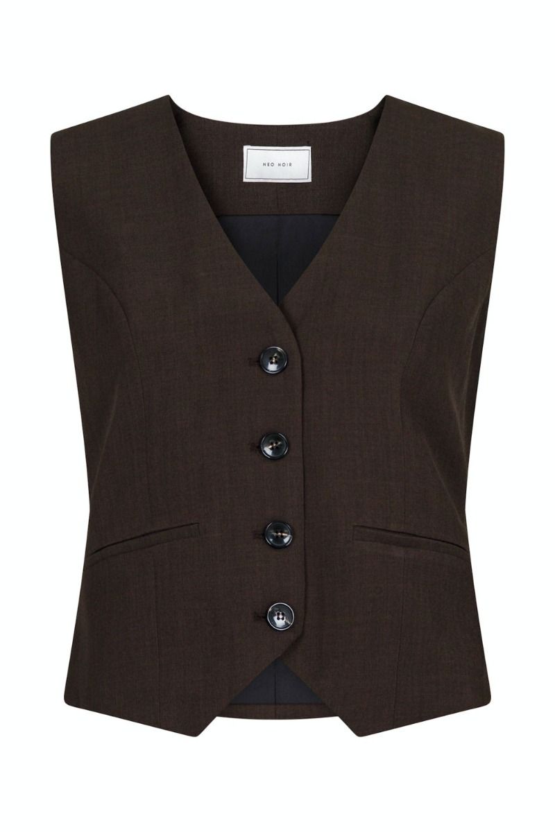 Neo Noir - Vest - Vendetta Melange Vest - Mocca Melange