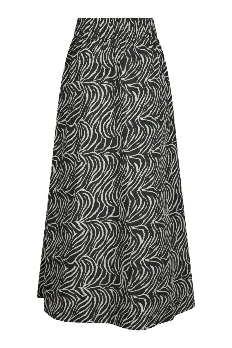 Neo Noir - Nederdel - Yara Zebra Long Skirt - Black