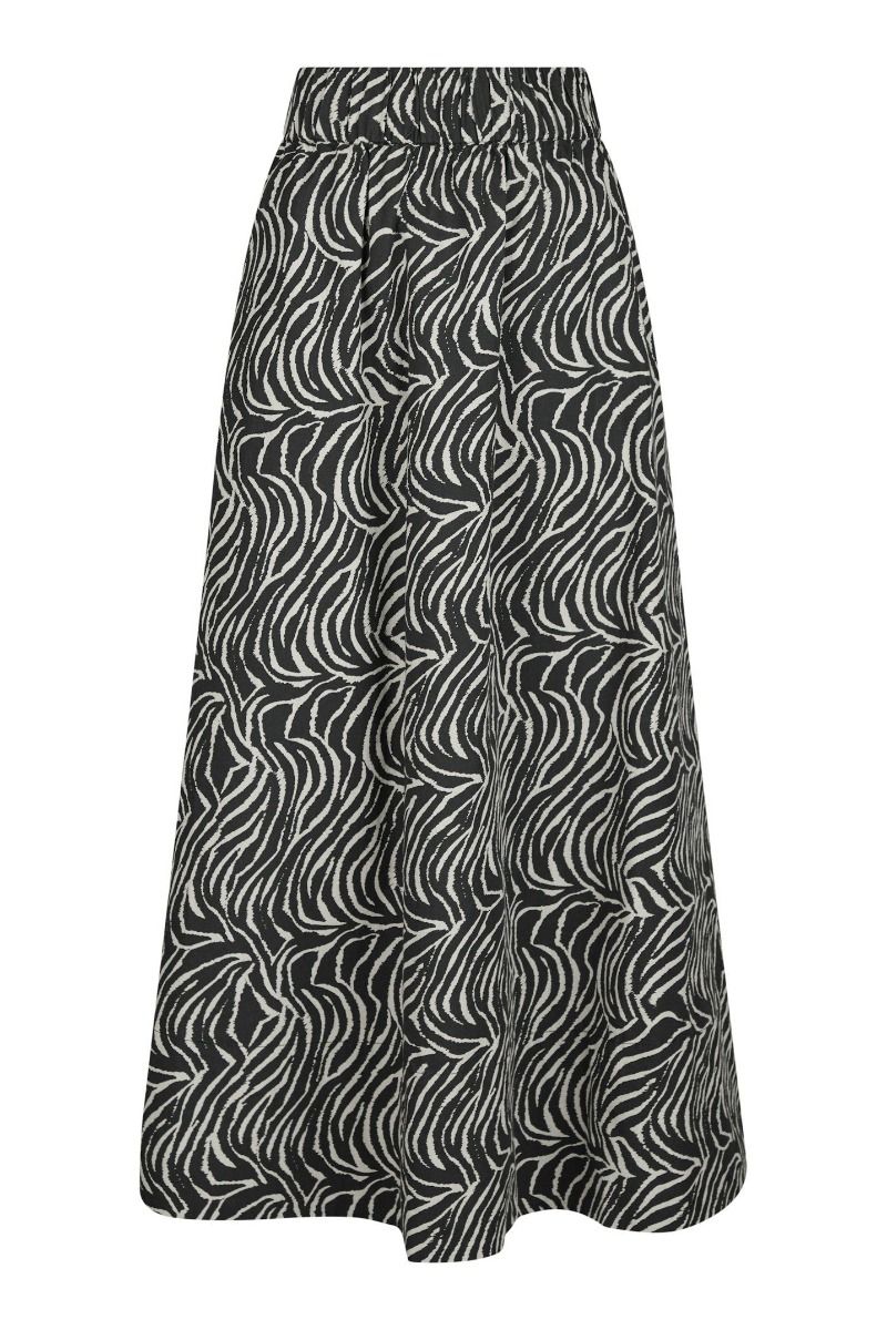 Neo Noir - Nederdel - Yara Zebra Long Skirt - Black
