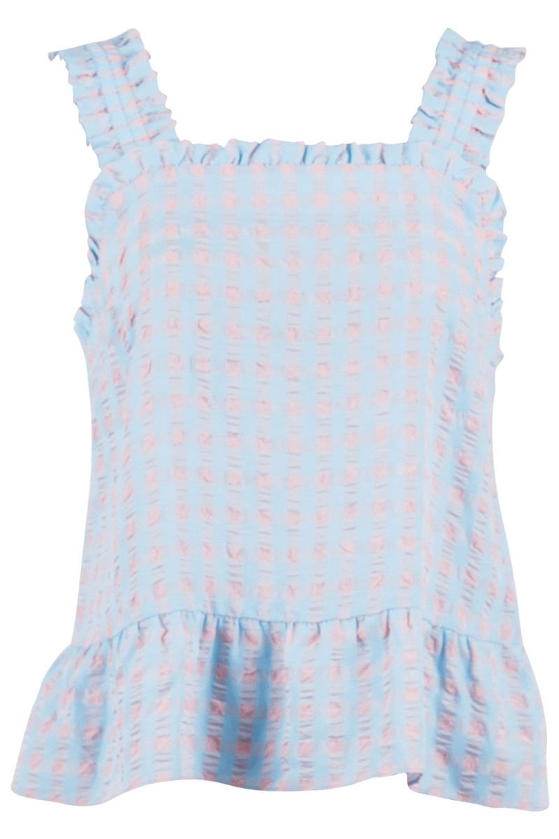 Neo Noir - Top - Limma Candy Check Top - Light Blue