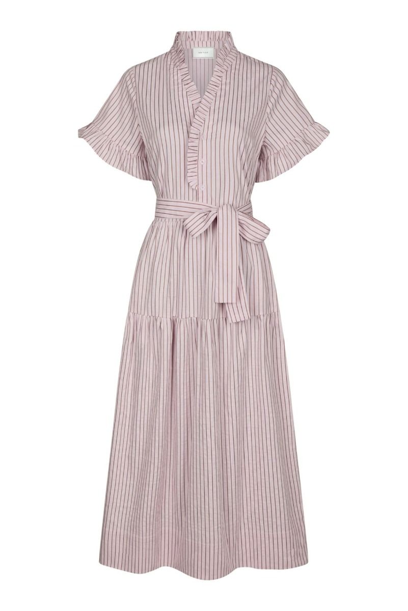 Neo Noir - Kjole - Nessie Structure Stripe Dress - Light pink