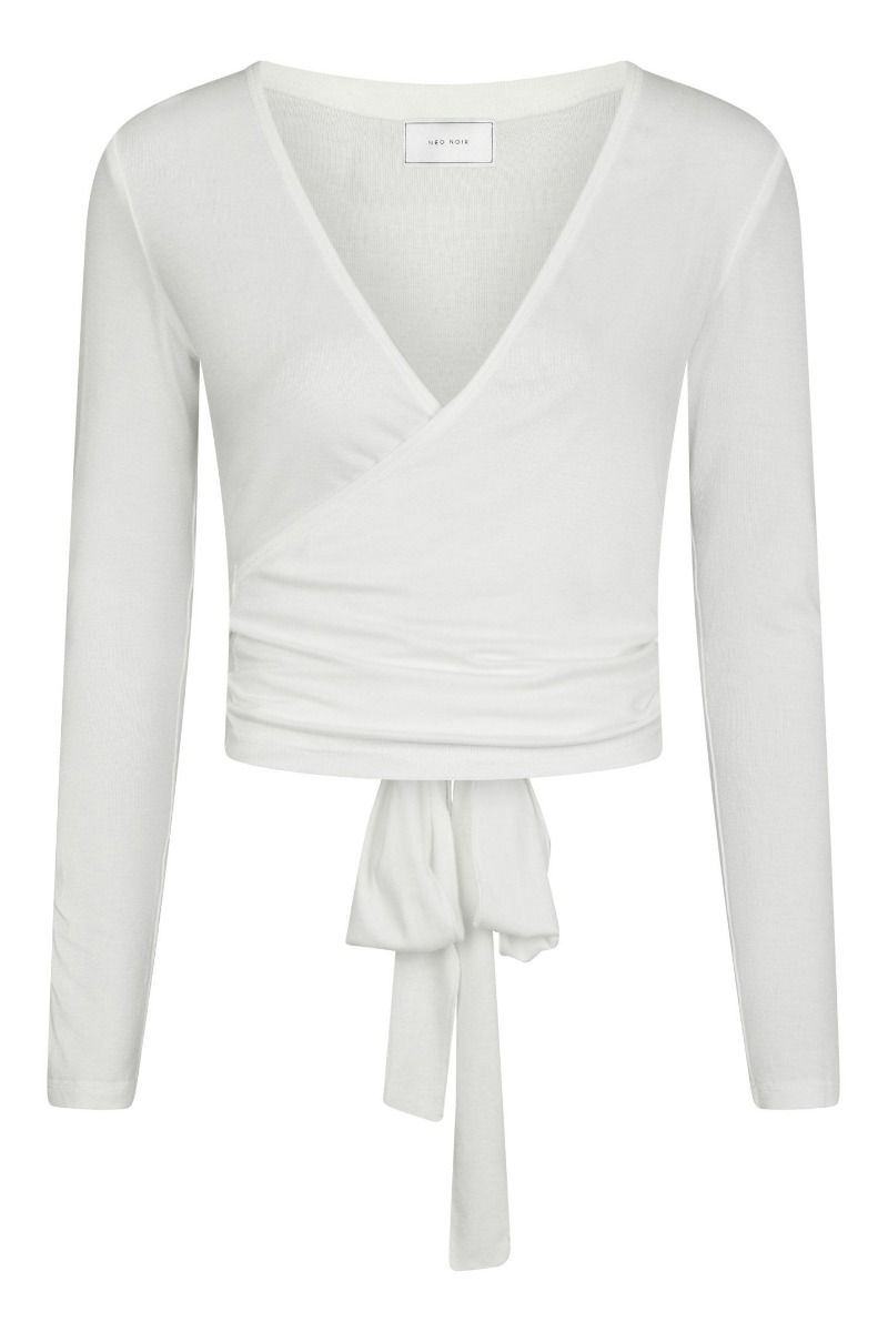 Neo Noir - Bluse - Nia Jersey Wrap Blouse - White