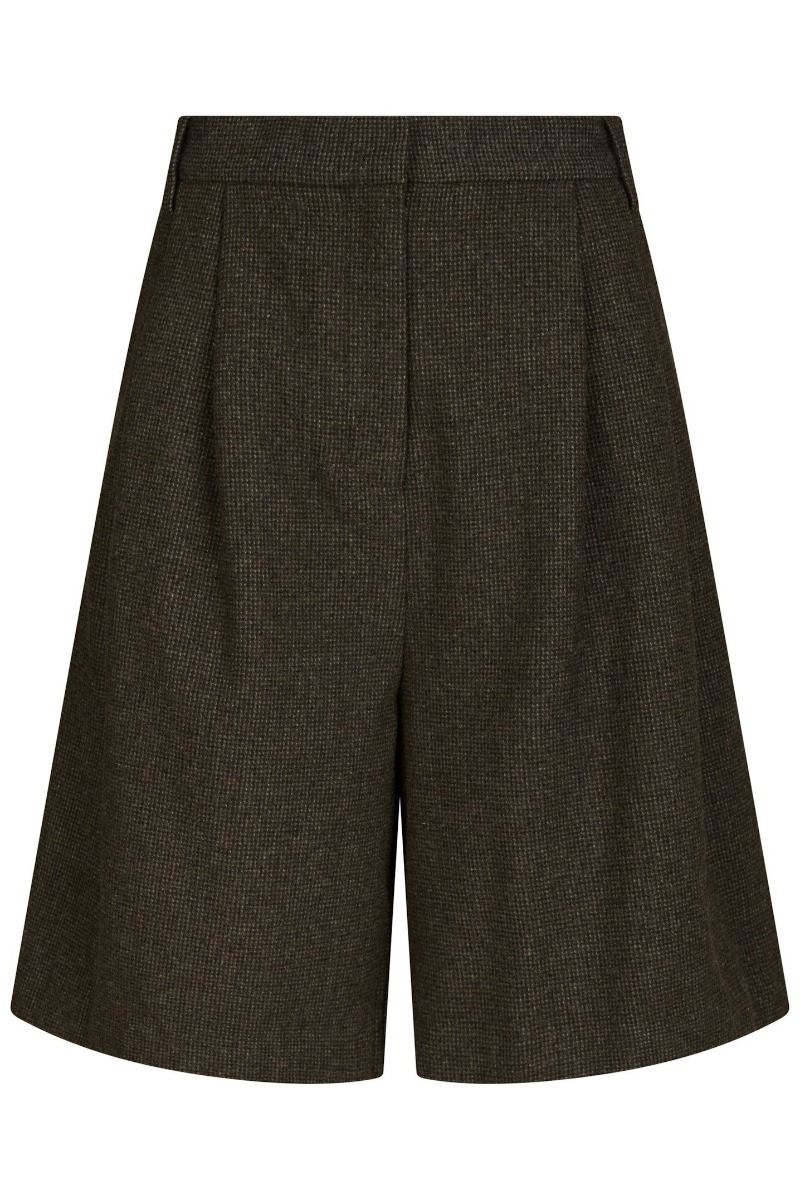 Neo Noir - Shorts - Nika Mini Check Shorts - Brown Melange