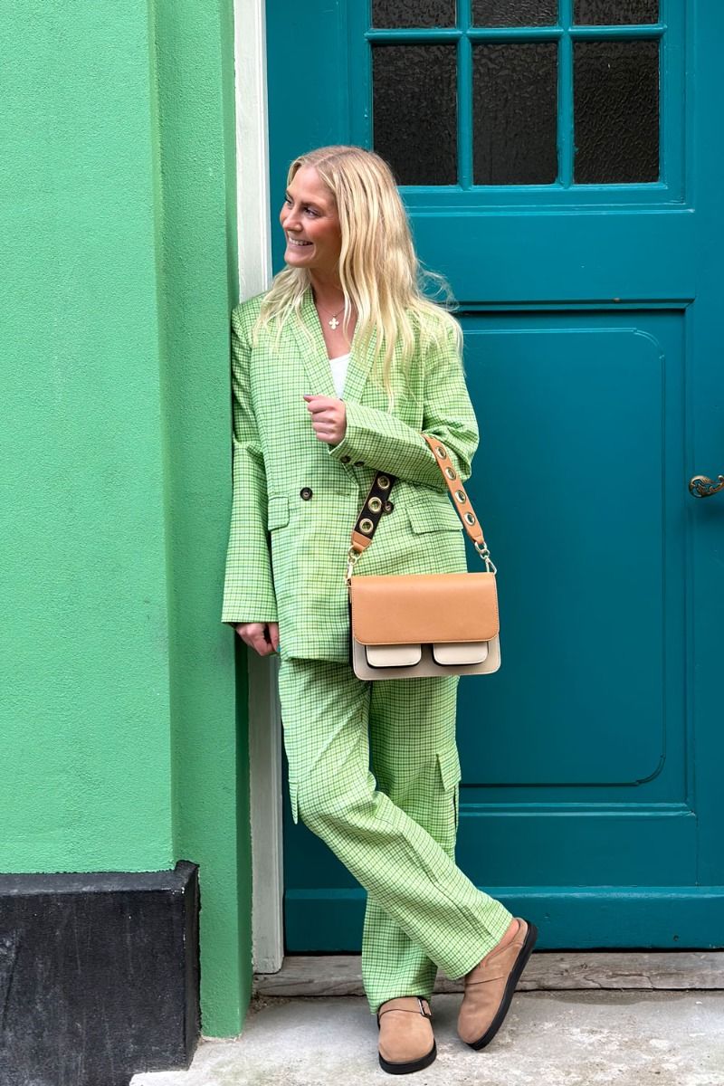 Noella - Blazer - Mille Oversize Blazer - Lime Green Check