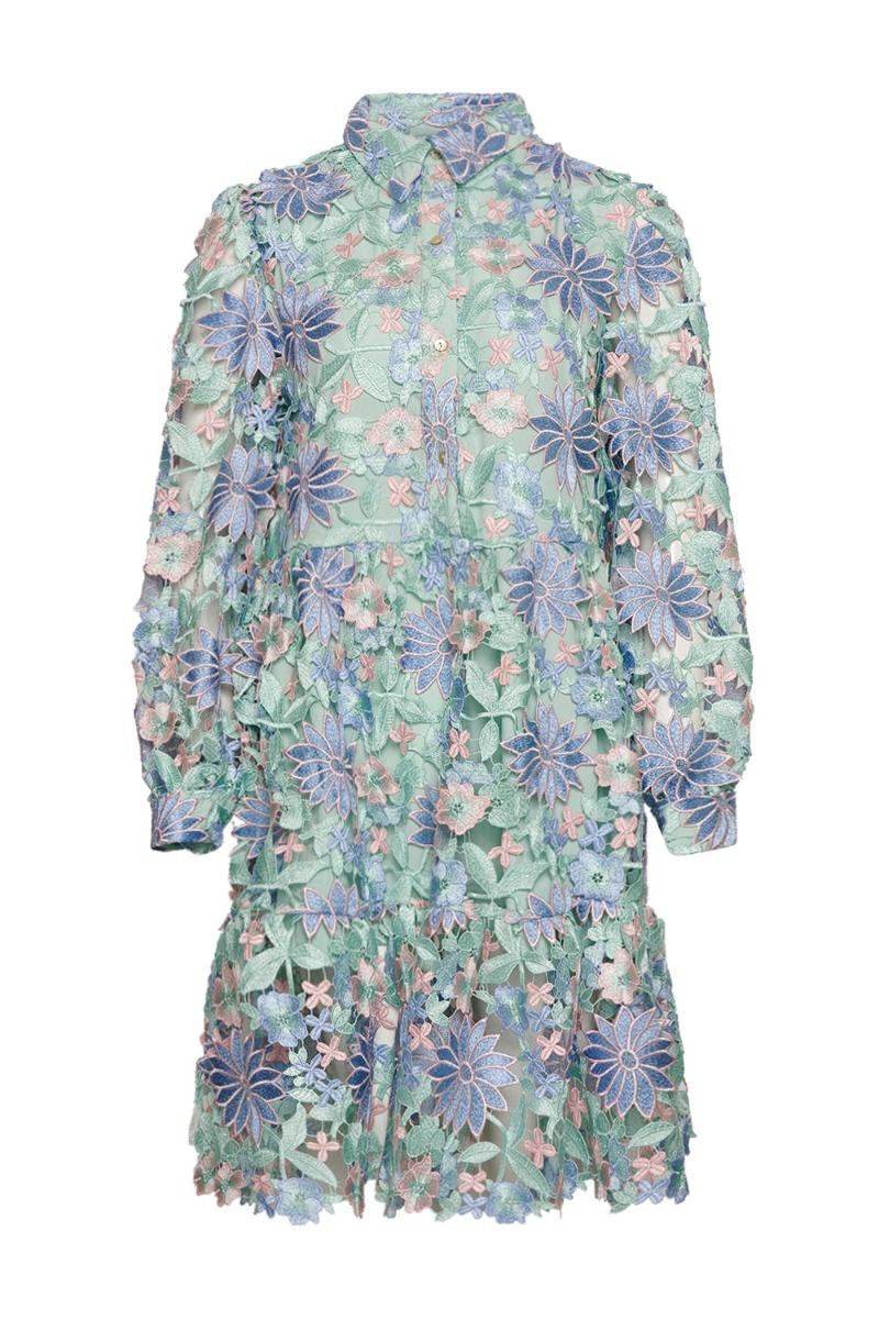 Noella - Kjole - Star LS Dress - Blue Mix